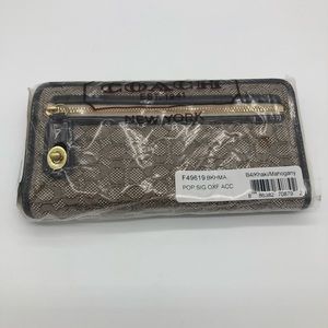 Coach Poppy Signature ZIP Around Wallet
